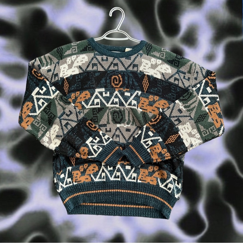 Wool knitted with graphic design pattern